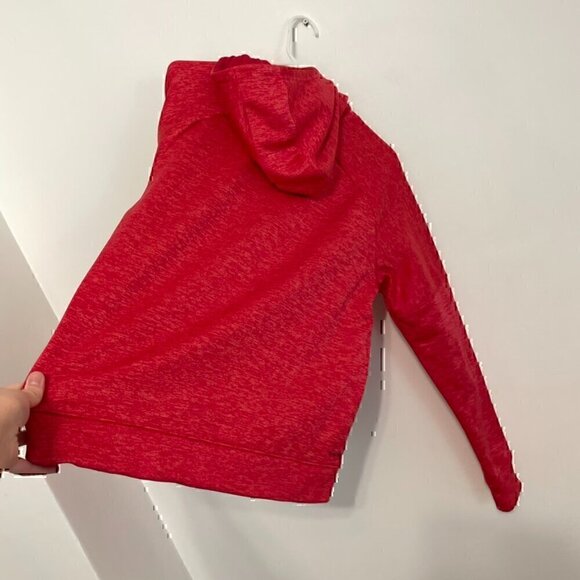 ADIDAS Climawarm Team Issue Fleece Pullover Logo Hoodie Red Active Sweatshirt L - Picture 12 of 12